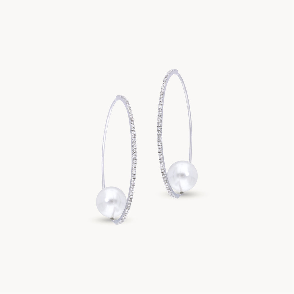 Floating Pearl Hoops