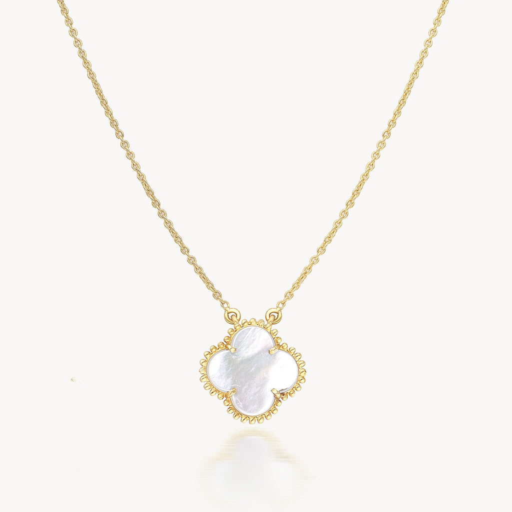 Elegant Green 21K Gold Clover Necklace Set – Andaaz Jewelers