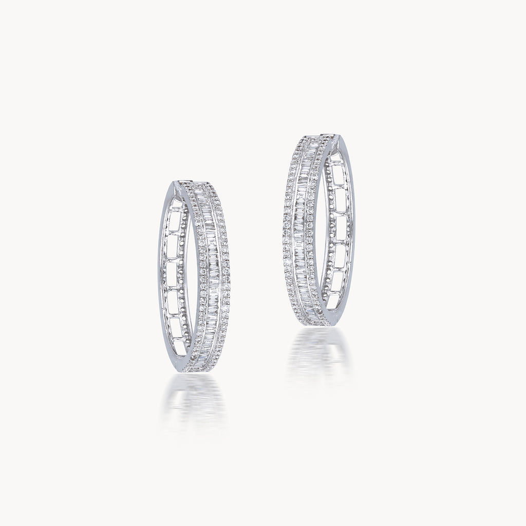 Diamond Cut Hoop Earrings